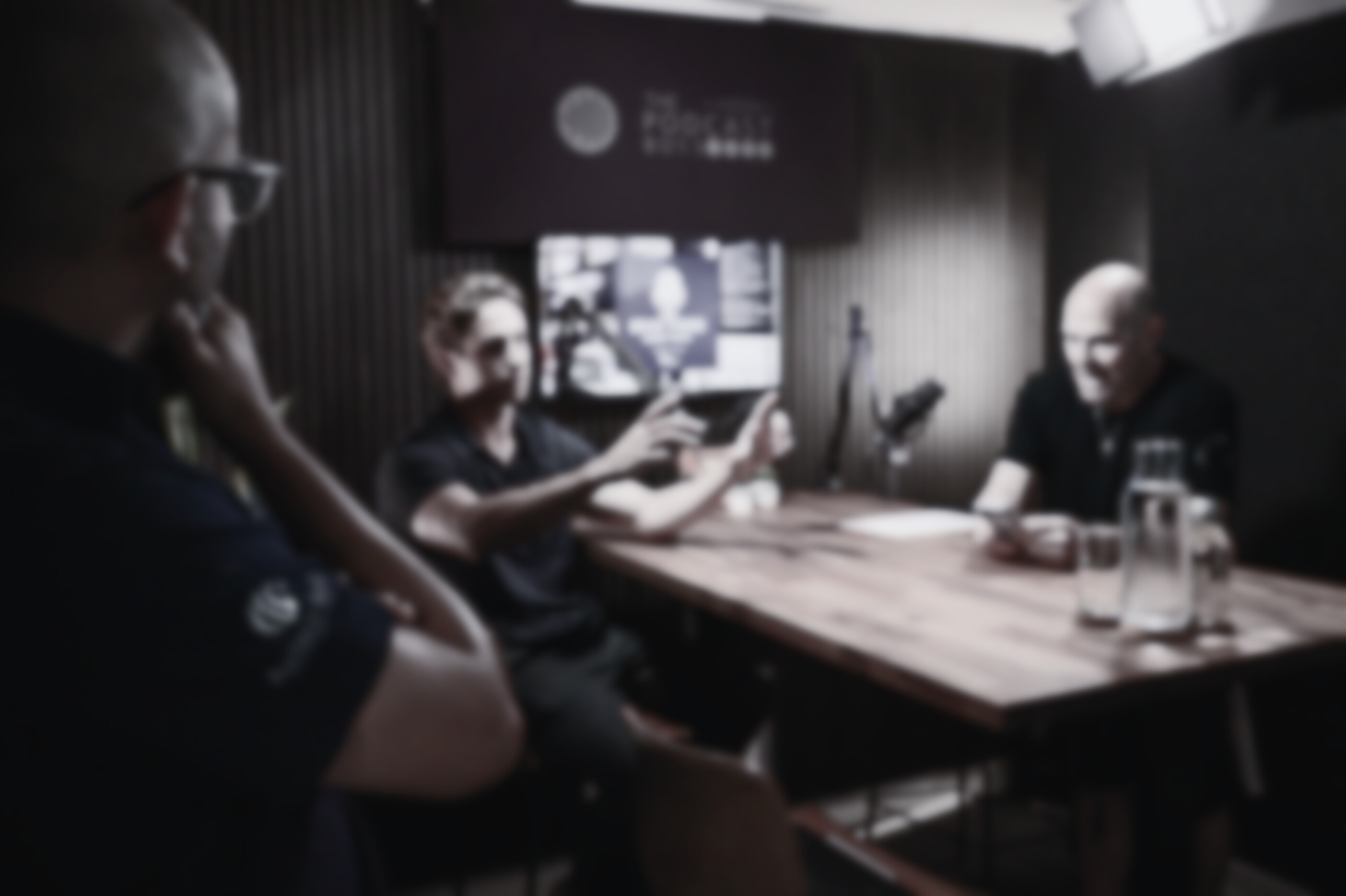 Phillip Di Bella recording his podcast Bean There Done That at The Podcast Boss